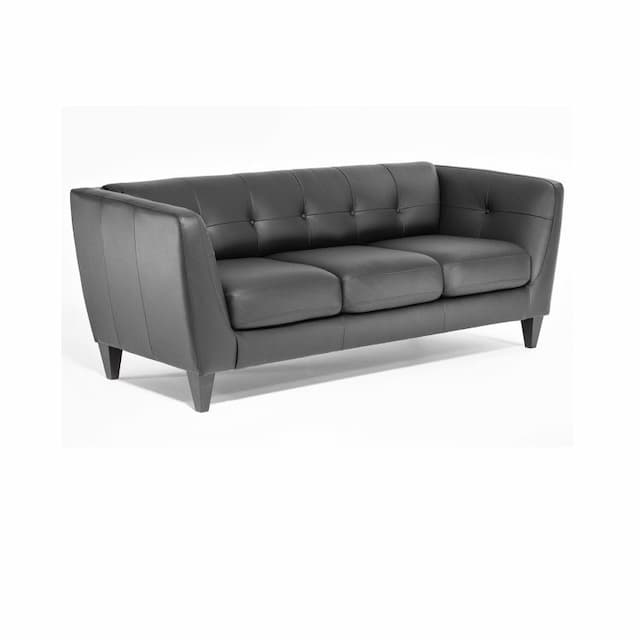 Диван 3-местный Юнитекс Volta 3 5918.24 натуральная кожа / черная