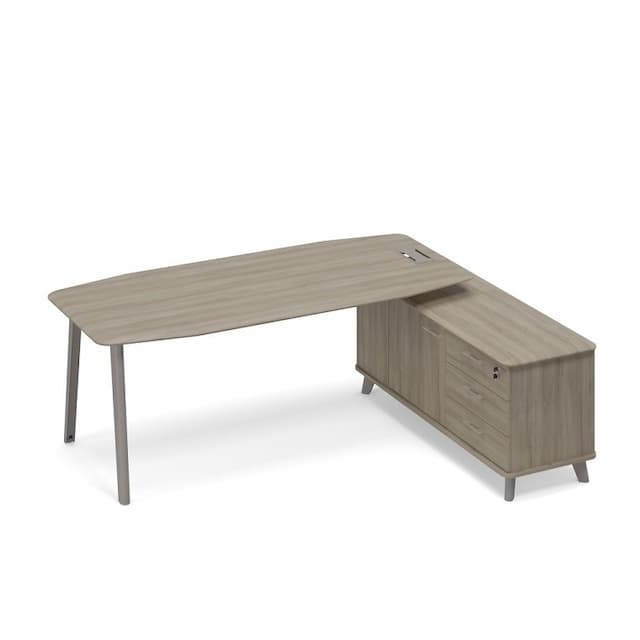 Стол руководителя с опорной тумбой правый (тип 2) Юнитекс ТМ М1 112 ВЛ ВЛ ВЛ вяз либерти