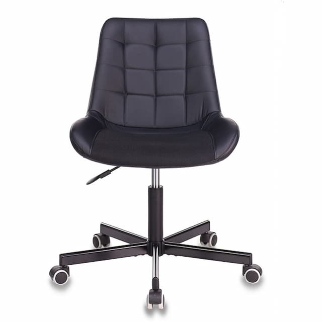 Кресло Бюрократ CH-350M черный текстиль/эко.кожа крестов. металл