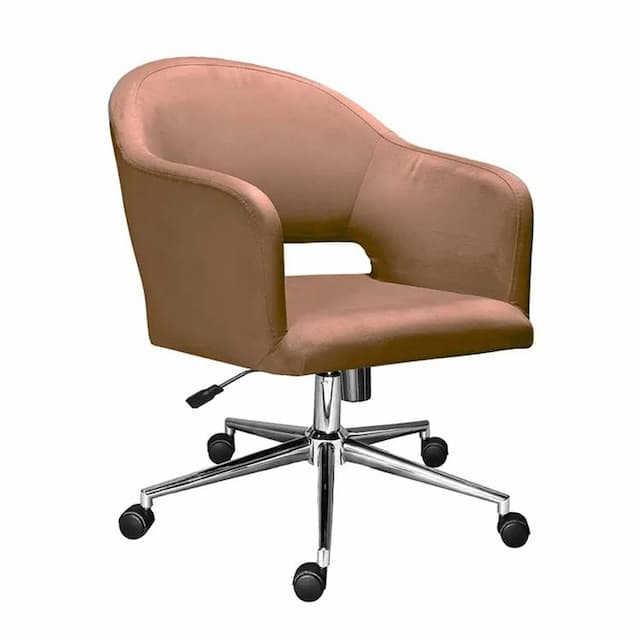 Кресло для персонала Мирэй Комфорт хром паук (коричневый) пиастра, топ-ган, Velutto экокожа Oregon